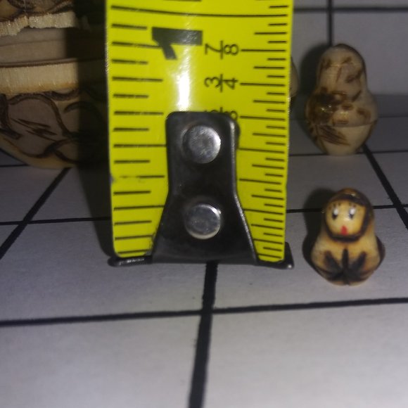 VTG MATRYOSHKA Gold Hand Painted Wood Burned Russian Nesting Dolls Set of 9 - Picture 12 of 12